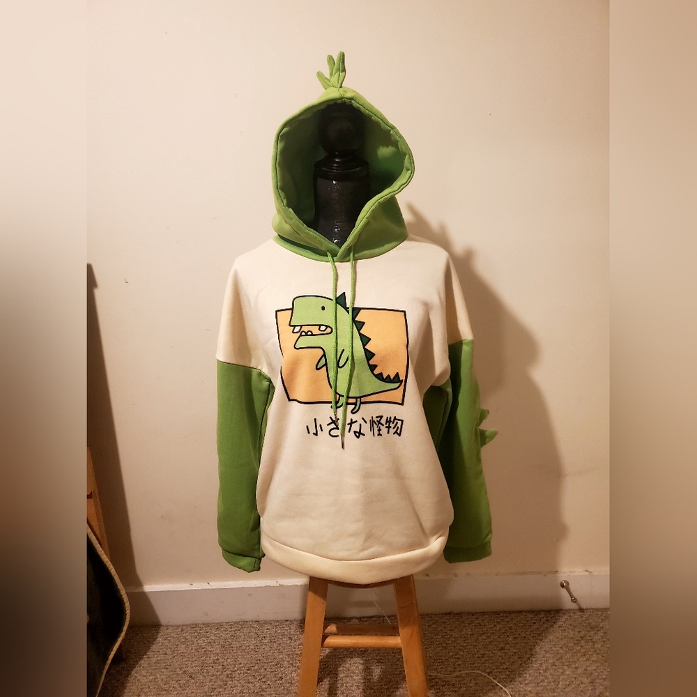 Green Dinosaur Graphic Hoodie